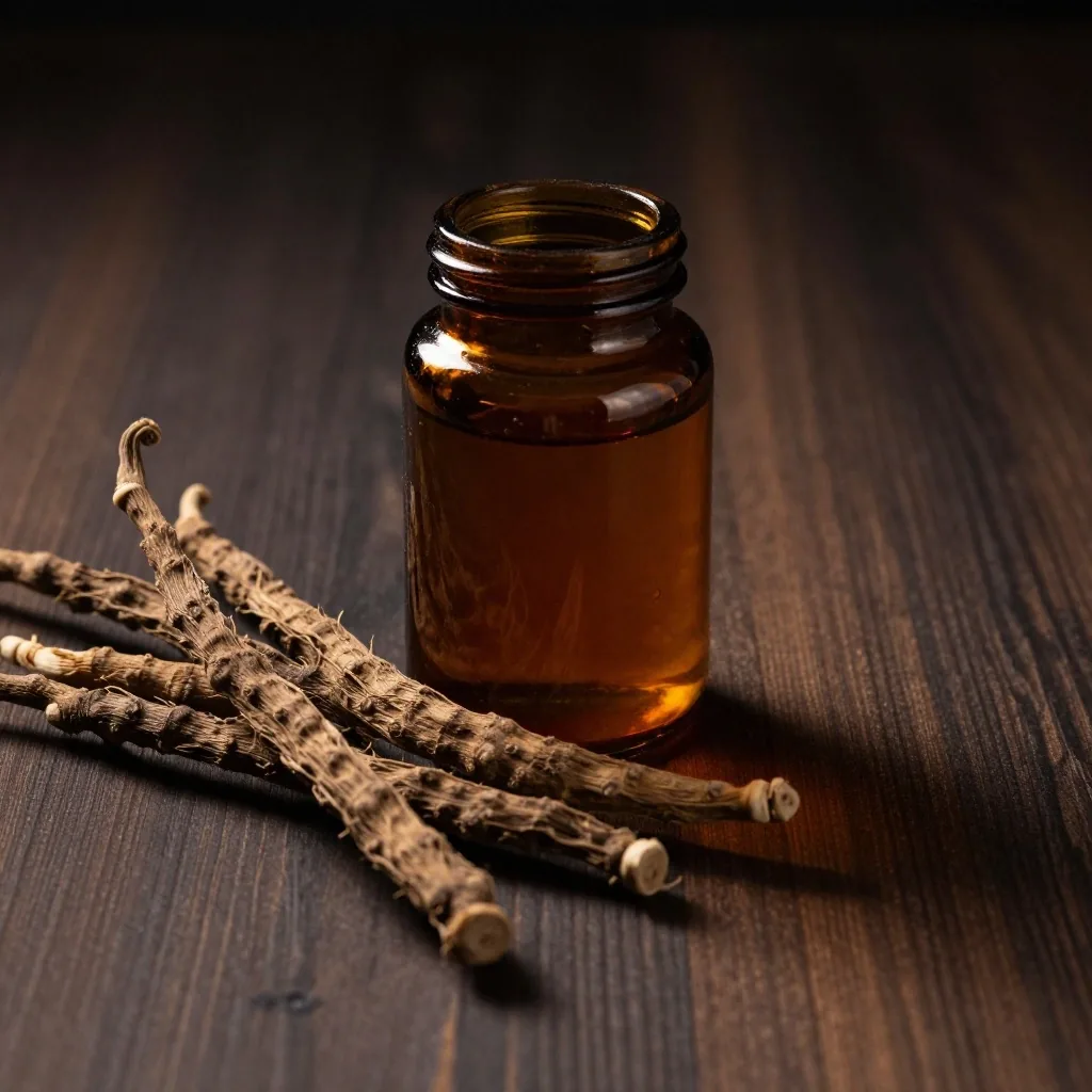Maca root supplement bottle